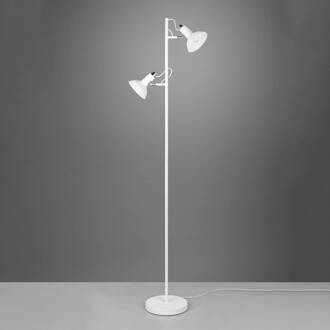 Roxie vloerlamp, draaibaar, 2-lichts, mat wit wit mat, chroom
