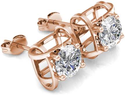 Roxy Oorbellen - Roségoud en Kristal - maat