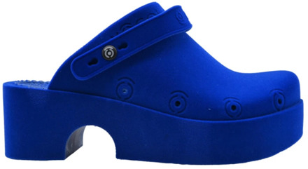 Royal Blue Flocked Clogs Sneakers Xocoi , Blue , Dames - 39 Eu,38 Eu,37 Eu,36 EU