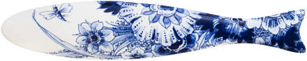 Royal Delft Blue Herring Dragonfly flower Wit-Blauw