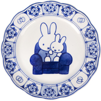 Royal Delft bord Nijntje 22 cm Wit, Blauw