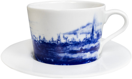 Royal Delft Dutch Dawn Thee of Cappuccino kop met schotel Delfts Blauw