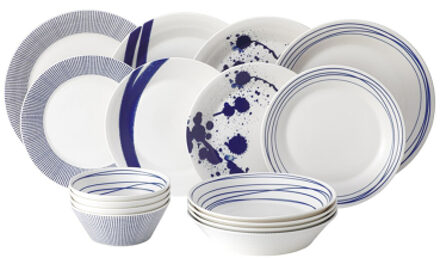 Royal Doulton Pacific Dinerset 16 delig Blauw / Wit