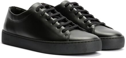 Royal Heren Sneakers Van Leer In Het Zwart