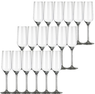 Royal Leerdam 24x Champagneglazen/flutes transparant Carre 220 ml - 22 cl - Champagne glazen - Champagne drinken - Champagneglazen van glas