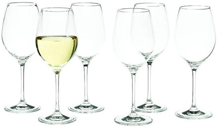 Royal Leerdam 6x Luxe witte wijn glazen 320 ml Esprit - Wijnglazen Transparant