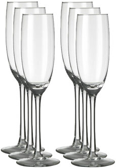 Royal Leerdam Champagneglazen/flutes Plaza - 6x stuks - transparant - 190 ml - glas