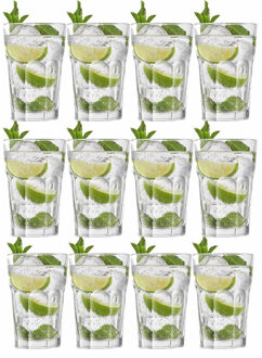 Royal Leerdam Cocktailglazen/Mojito - 12x stuks - 410 ml - Drinkglazen - Gin/tonic glazen