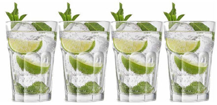 Royal Leerdam Cocktailglazen/Mojito - 4x stuks - 410 ml - Drinkglazen - Gin/tonic glazen Transparant