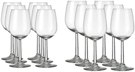 Royal Leerdam Een set van 12x stuks wijnglazen voor witte en rode wijn Bouquet