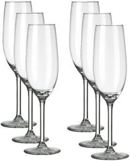 Royal Leerdam Set van 6x stuks champagneglazen transparant 210 ml Esprit - Champagneglazen