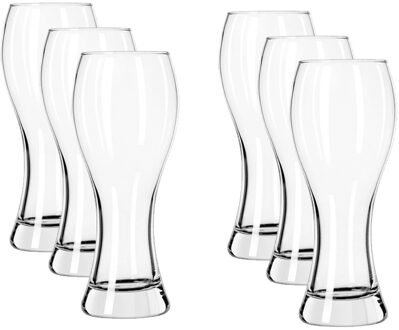 Royal Leerdam speciaal bierglazen - 6x stuks - transparant - 680 ml - Weizen bierglas