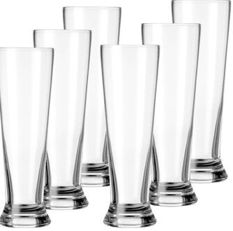 Royal Leerdam Speciaal bierglazen/weisner glazen - 6x stuks - transparant - 300 ml
