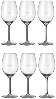 Royal Leerdam Wijnglazen Esprit - 6x stuks - rode wijn - 410 ml - met maatstreep Transparant
