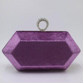 Royal Nightingales Mini Ring Clutch Portemonnees Fluwelen Paars Clutch Tassen En Handtassen Voor Vrouwen Party Prom