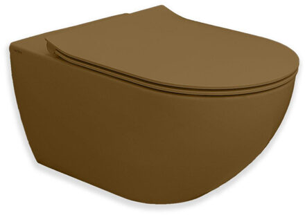 Royal Plaza Belbo wandcloset - 55cm - cycloneflush - zonder spoelrand - met toiletzitting - kreta SW1127062 / SW1075549