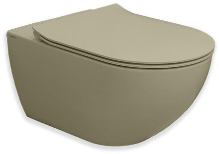 Royal Plaza Belbo wandcloset - 55cm - cycloneflush - zonder spoelrand - met toiletzitting - woud SW1127058 / SW1075546 Woud mat