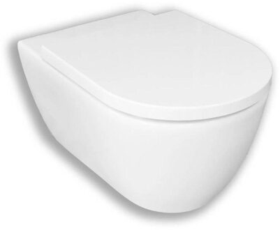 Royal Plaza Belbo wandcloset spoelrandloos met zitting softclose quick release mat wit sw156536/SW800095 Wit mat