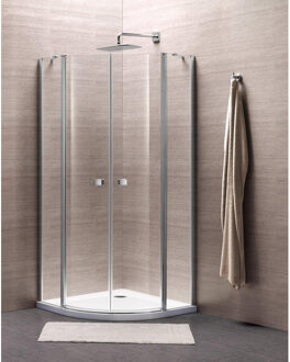 Royal Plaza Clever douchecabine kwartrond 90x90x195cm chroom profiel helder glas met Clean coating