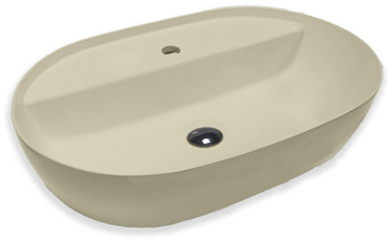 Royal Plaza Kolor opzetwastafel 57x38cm ovaal m/kraangat zand 1893446 Zand mat