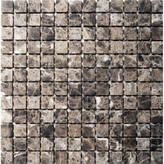 Royal Plaza Natuursteen tegelmat 30,5x30,5cm blok 2,3x2,3cm emperador Grijs