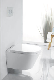 Royal Plaza Opus Classic Toiletset - 53cm - met spoelrand - diepspoel - met zitting - softclose - quick release - wit SW259118/SW259129