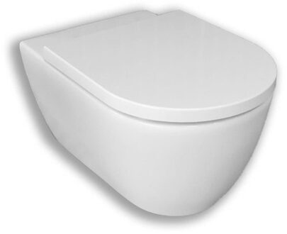 Royal Plaza Primo Toiletset - 35x54cm - hangend - spoelrandloos - diepspoel - met zitting - softclose - quick release - wit GA28671/SW800088 Wit glans