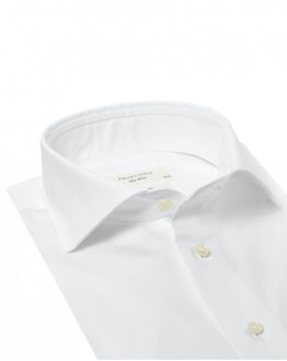 Royall Twill No 6 slim fit overhemd met extra lange mouw in wit - 41