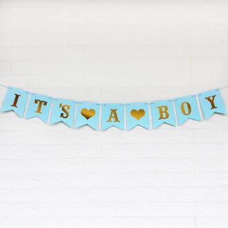 Roze Blauw Papier Banner Decoraties Baby Shower Zijn Een Meisje Jongen Babyshower Geslacht Onthullen Oh Baby Zijn Een Jongen Meisje kraftpapier 1