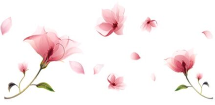 Roze Bloemen Muurstickers Diy Plant Muurstickers Voor Parlour Dorm Trouwzaal Woonkamer Decoratie