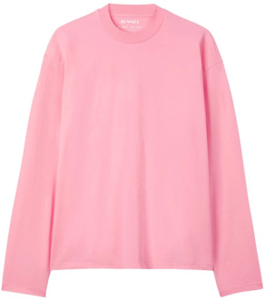 Roze Boxy Fit Longsleeve T-Shirt Sunnei , Pink , Heren - Xl,L,M,S,Xs