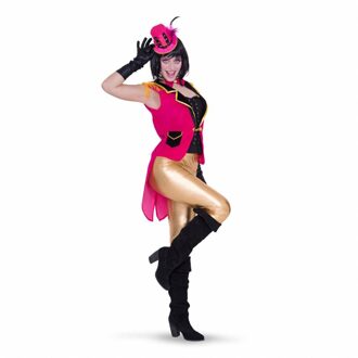 Roze cabaret jasje met vlinderdas voor vrouwen - Volwassenen kostuums