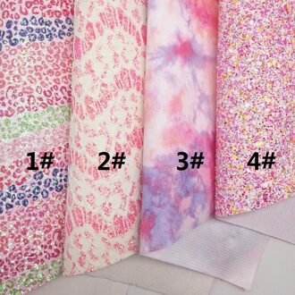 Roze Chunky Glitter Leer, Kant Glitter Stof, regenboog Katoen Voor Boog A4 21X29Cm Twinkling Ming KM141 1 reeks