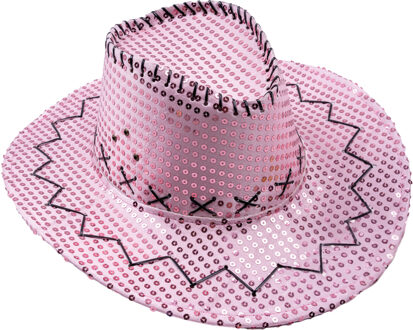 Roze cowboyhoed met pailletten