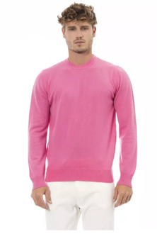 Roze Crewneck Sweater Alpha Studio , Pink , Heren - Xl,L