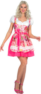 Roze Dirndl Jurk Vrouw Roses