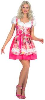 Roze Dirndl Jurk Vrouw Roses