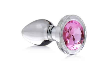 Roze Edelsteen - Glas Anale Plug - Klein - Roze Edelsteen - Glas Anale Plug - Klein