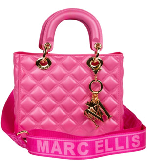 Roze en Gouden Flat Missy M Schoudertas Marc Ellis , Pink , Dames - ONE Size