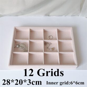 Roze Fluwelen Sieraden Ring Display Organizer Case Lade Houder Ketting Oorbellen Bangle Opbergdoos Showcase Sieraden Standhouder 3
