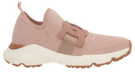 Roze Gebreide Instap Sneakers Tod's , Pink , Dames - 36 Eu,37 EU