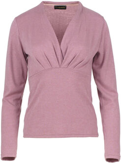 Roze gemêleerde V-hals gebreide top Rosé - EU 38 / UK 10