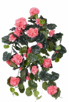 Roze geranium hangplant kunstplanten 70 cm - Kunstplanten