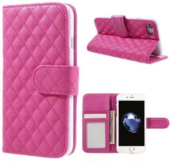 Roze geruit portemonnee hoesje voor de iPhone 7