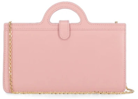 Roze gladleren portemonnee met handvatten en schouderband Marni , Pink , Dames - ONE Size