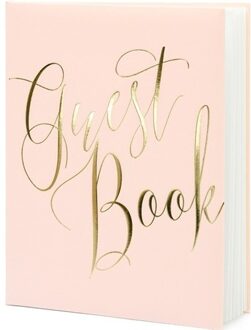 Roze/gouden gastenboeken 20 x 25 cm Guest Book - Gastenboeken