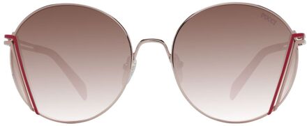 Roze Gouden Metalen Zonnebril - One Size