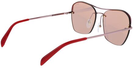 Roze Gouden Metalen Zonnebril Roségoud - One Size