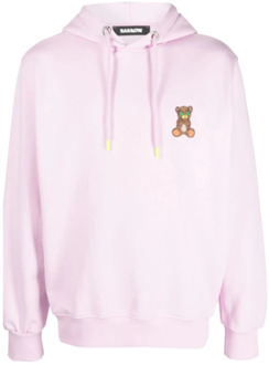 Roze hoodie met teddybeerprint Barrow , Pink , Heren - M,S,Xs