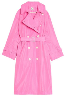 Roze Katoenen Trenchcoat Ines De La Fressange Paris , Pink , Dames - S,Xs,2Xs